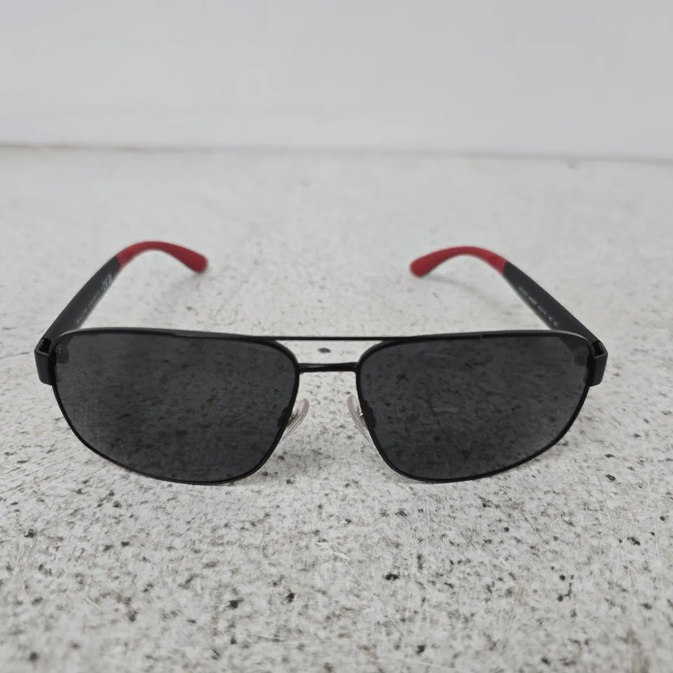 POLO RALPH LAUREN 0PH3112 PILOT SUNGLASSES- BLACK/RED