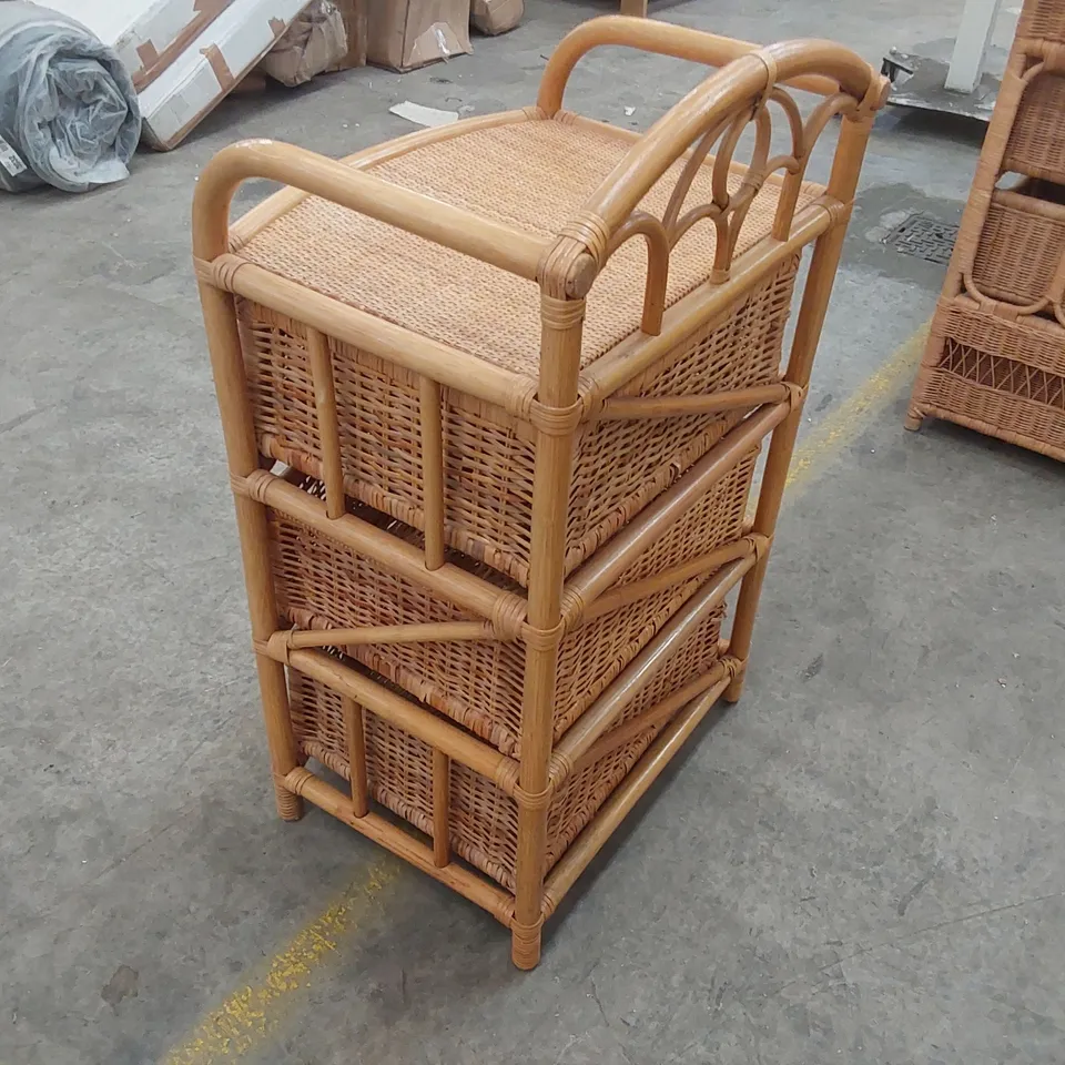 DESIGNER RATTAN 3 DRAWER CABINET