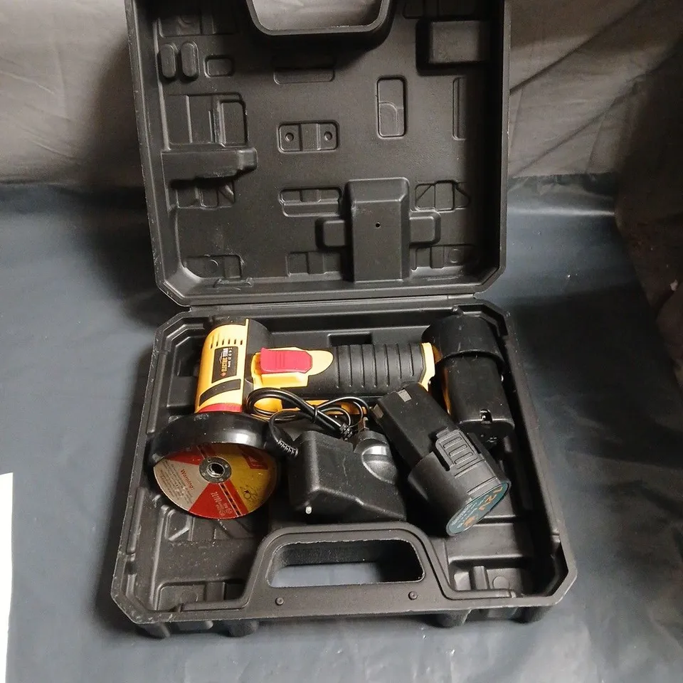 CORDLESS PORTABLE LITHIUM ELECTRIC ANGLE GRINDER  IN CASE WITH ACCESSORIES