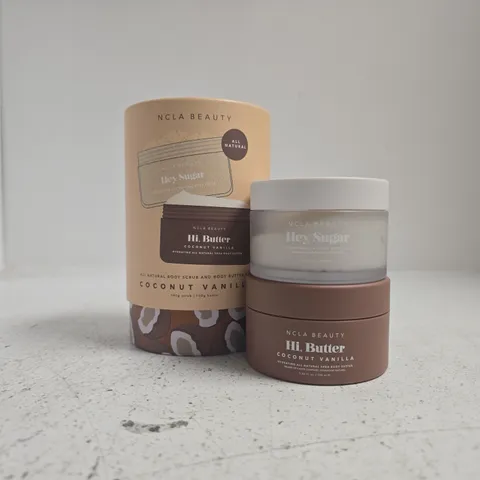 NCLA BEAUTY COCONUT VANILLA ALL NATURAL BODY SCRUB AND BODY BUTTER SET
