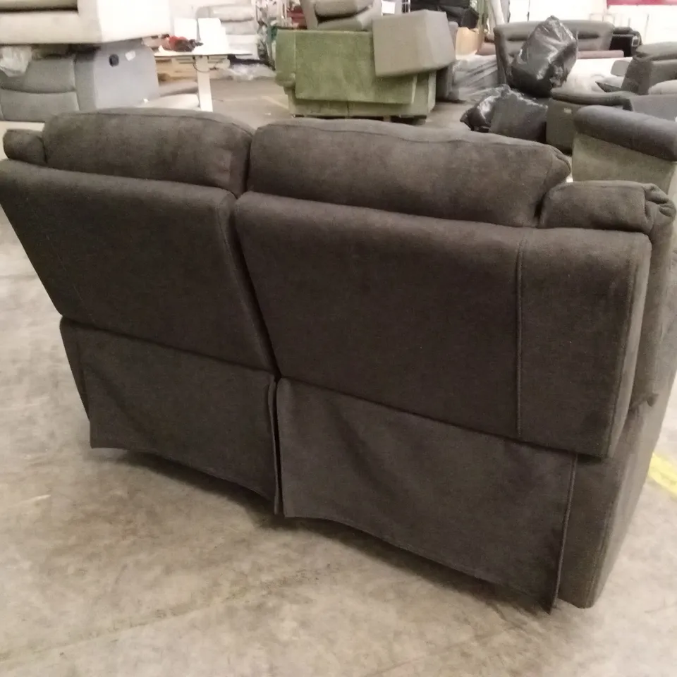 ALBION FABRIC 2 SEATER HIGH BACK MANUAL RECLINER SOFA - CHARCOAL RRP £579