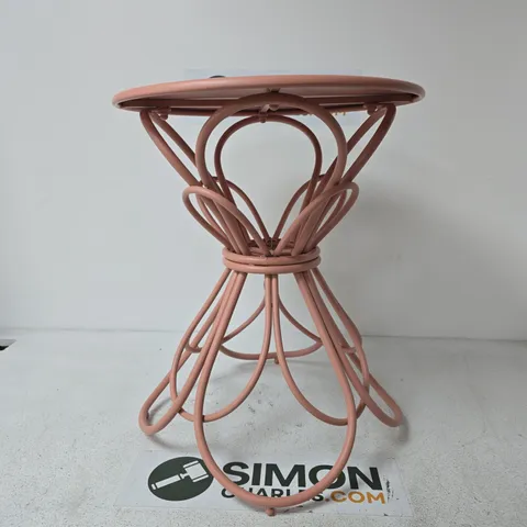 PINK METAL INSIDE / OUTSIDE SIDE TABLE
