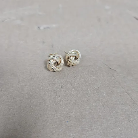 ITALIAN 9CT GOLD DOUBLE KNOT BUTTON EARRINGS 1G