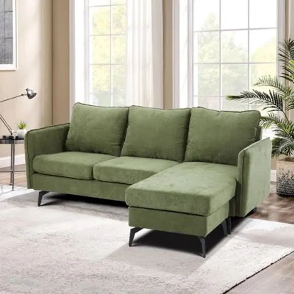 BAGGED 3-SEATER UPHOLSTERED CORNER SECTIONAL SOFA