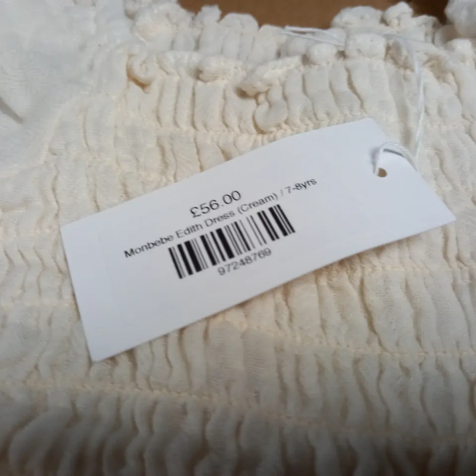 MONBEBE EITH DRESS IN CREAM - 7-8 YRS