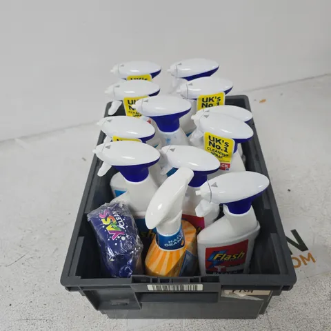 TOTE OF APPROXIMATELY 12 ASSORTED LIQUIDS TO INCLUDE: ASTONISH MULTI SURFACE CLEANER