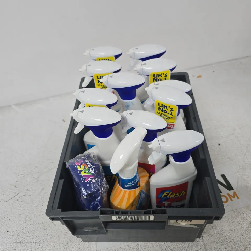TOTE OF APPROXIMATELY 12 ASSORTED LIQUIDS TO INCLUDE: ASTONISH MULTI SURFACE CLEANER