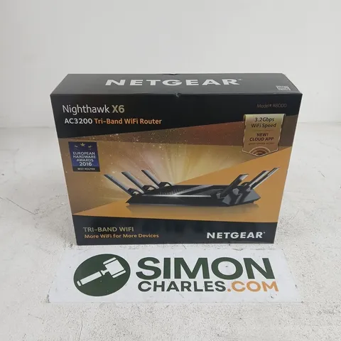 BOXED NETGEAR NIGHTHAWKX6 AC3200 TRI-BAND WIFI ROUTER