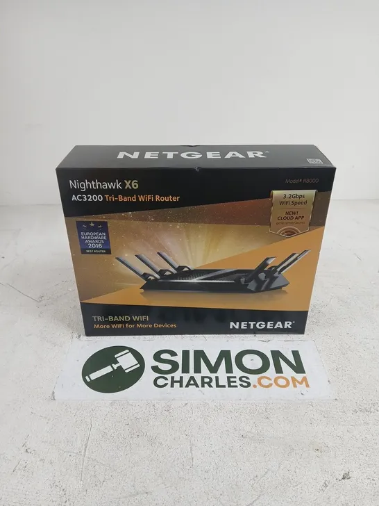 Lot 3041: BOXED NETGEAR NIGHTHAWKX6 AC3200 TRI-BAND WIFI ROUTER ...