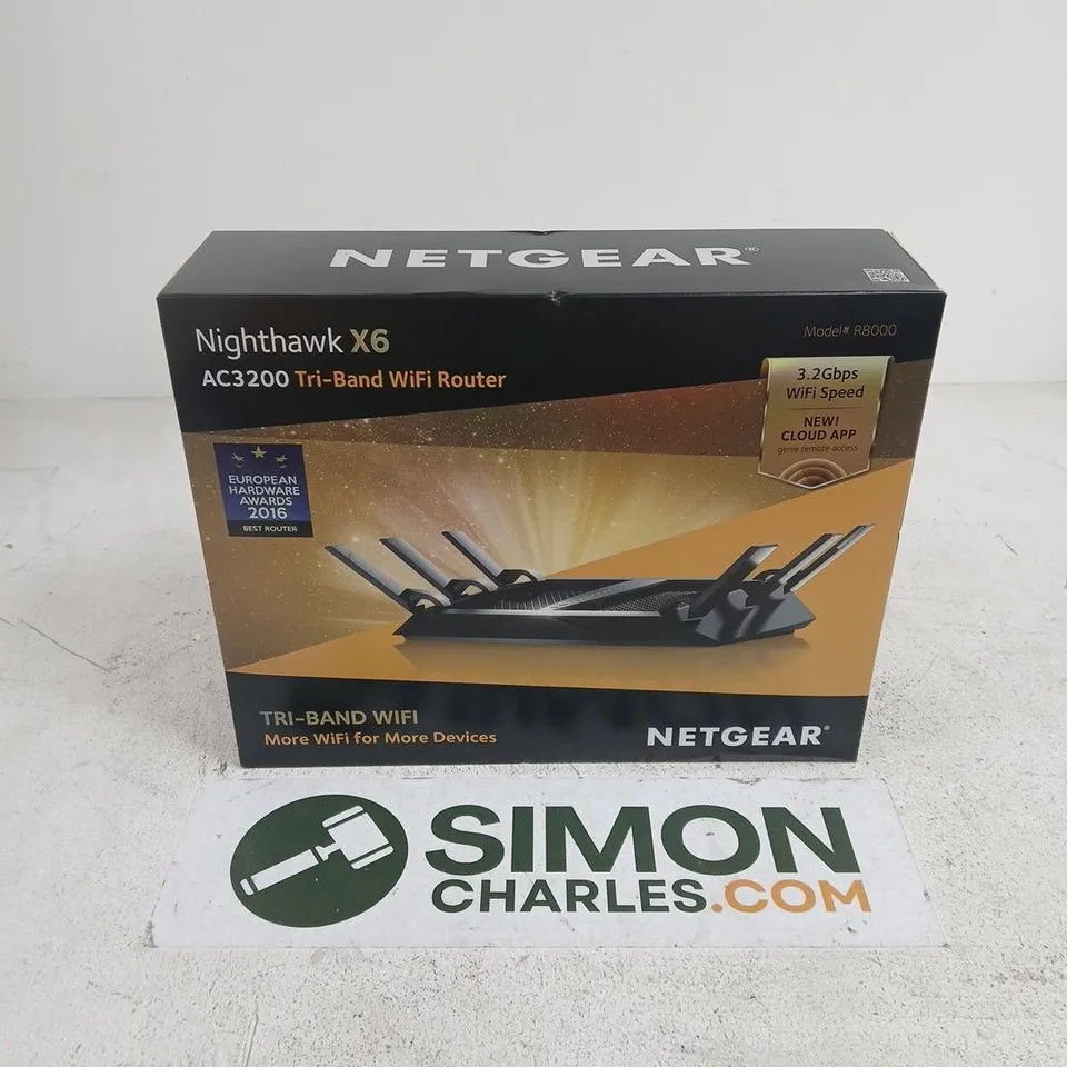 BOXED NETGEAR NIGHTHAWKX6 AC3200 TRI-BAND WIFI ROUTER
