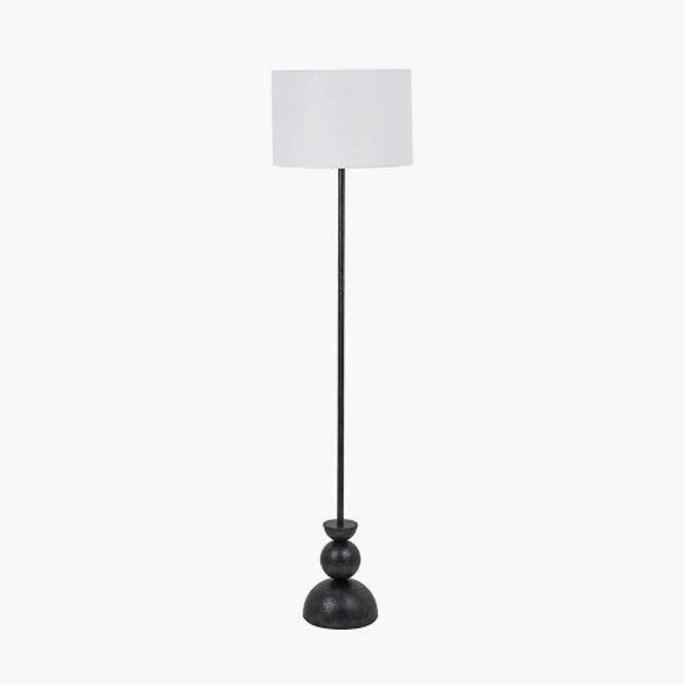 BOXED VALA GRAPHITE METAL TEXTURED EFFECT BALL FLOOR LAMP