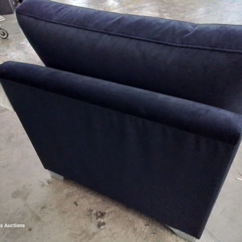 QUALITY BRITISH DESIGNER LOUNGE Co. ARMLESS UNIT PLUSH BLUE FABRIC