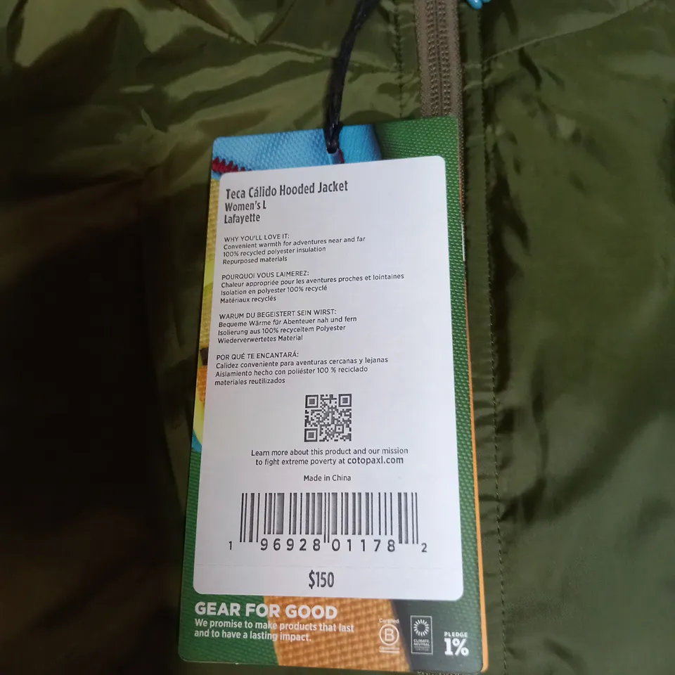 TECA CALIDO HOODED JACKET SIZE L 