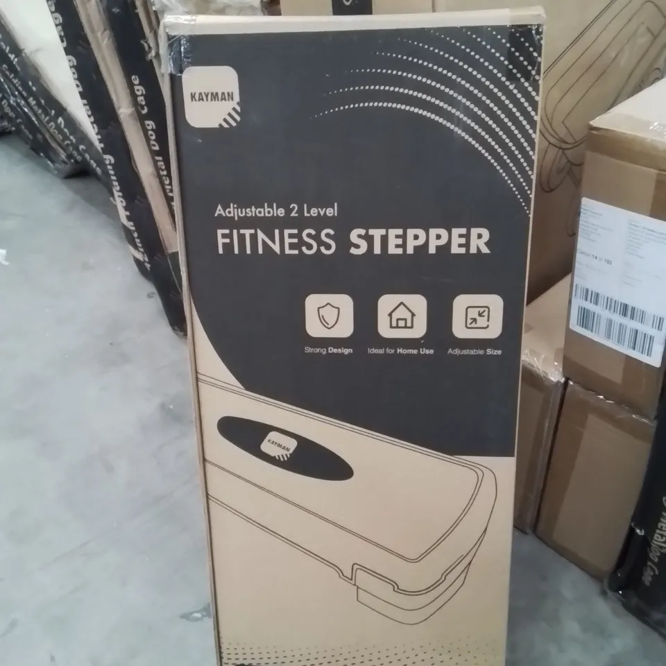 BOXED ADJUSTABLE 2 LEVEL FITNESS STEPPER (COLOURS MAY VARY)