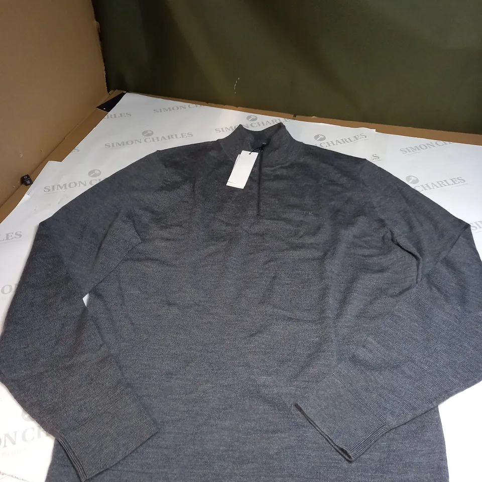 CALVIN KLEIN GREY CREW NECK JUMPER SIZE L