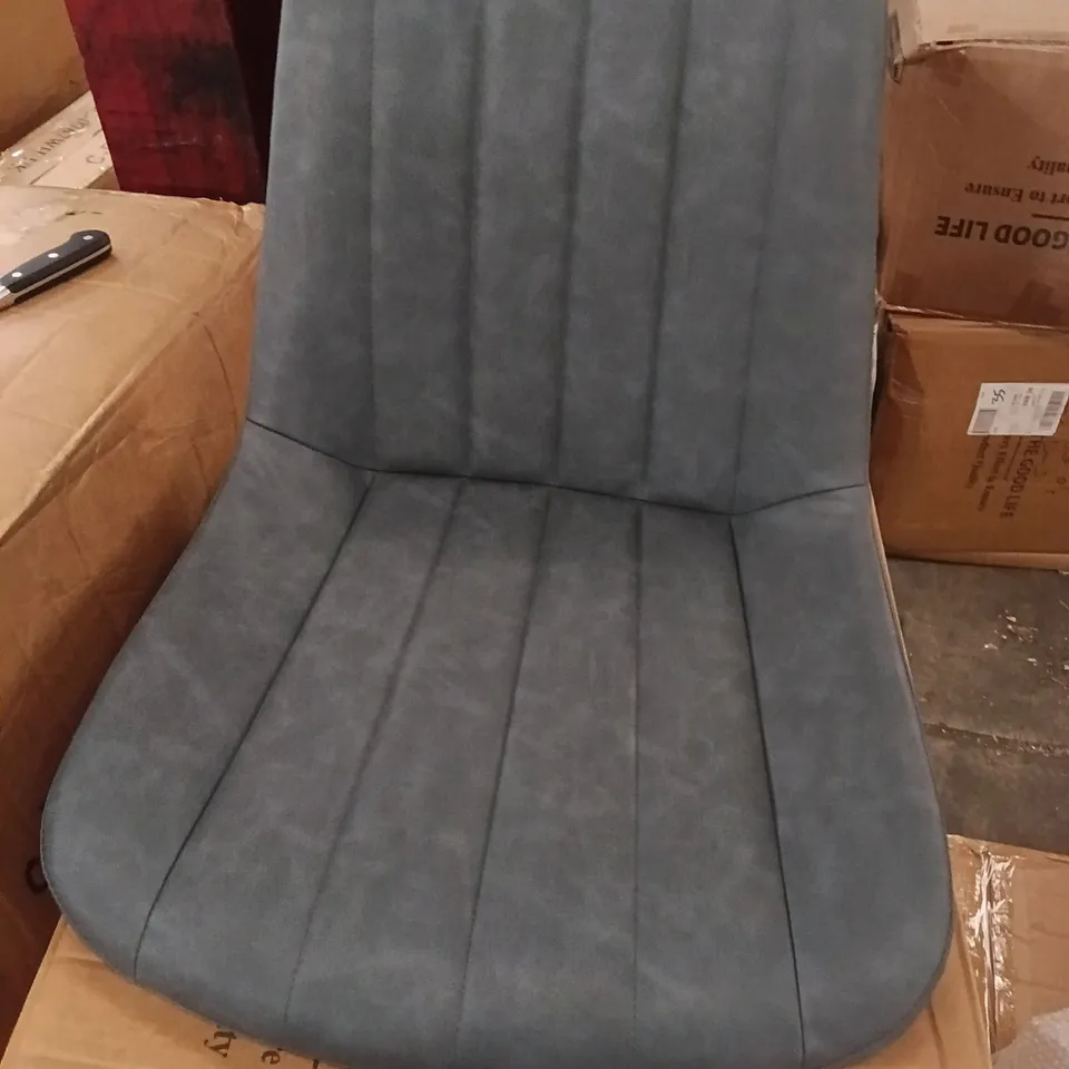 BOXED SET OF 2 FAUX LEATHER DINING CHAIRS