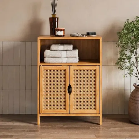 BOXED AVANI TWO DOOR CABINET, BAMBOO (1 BOX)