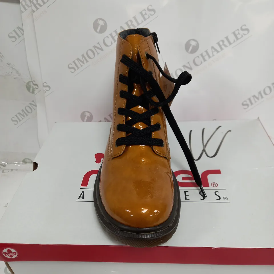 BOXED RIEKER LACE ANKLE BOOTS SIZE 7.5