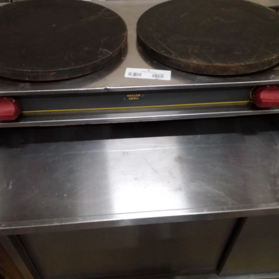 ROLLER GRILL DOUBLE ELECTRIC HOT PLATE WITH TWO ROUND BURNERS