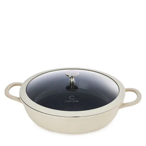 CURTIS STONE CAST ALUMINUM 3.8L MULTIFUNCTION PAN WITH SILCONE HANDLES - CREAM 