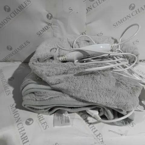 BOXED COZEE HOME VELVETSOFT HEATED THROW IN LIGHT GREY