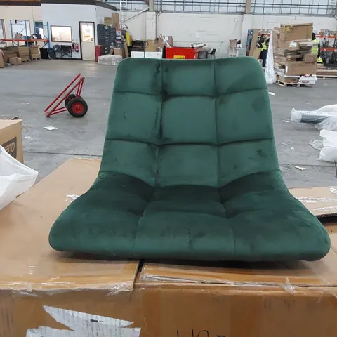 BOXED SET OF 2 DESIGNER DARK GREEN VELVET BAR STOOLS (1 BOX)