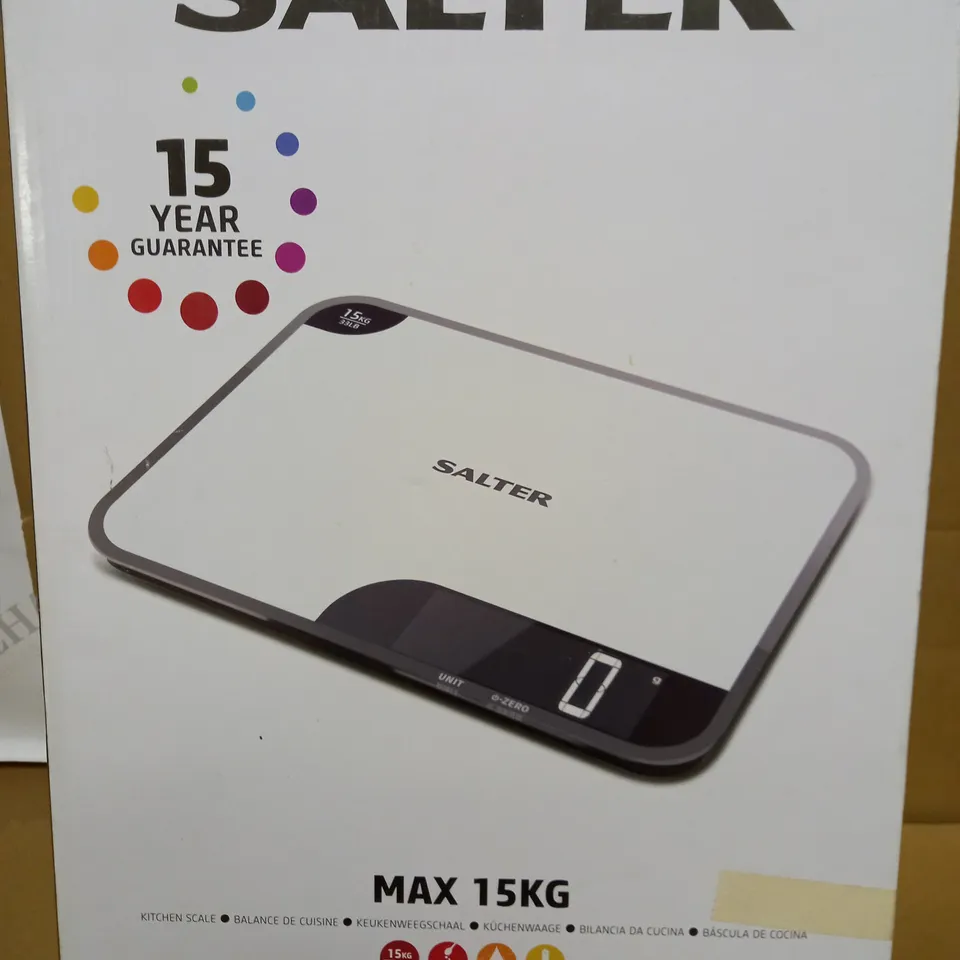 BOXED SALTER MAX 15KG KITCHEN SCALE 