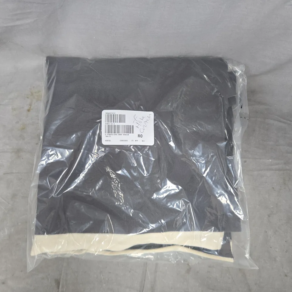 BAGGED IZABEL LONDON STRIPED EDGE TROUSERS IN CHARCOAL SIZE 12