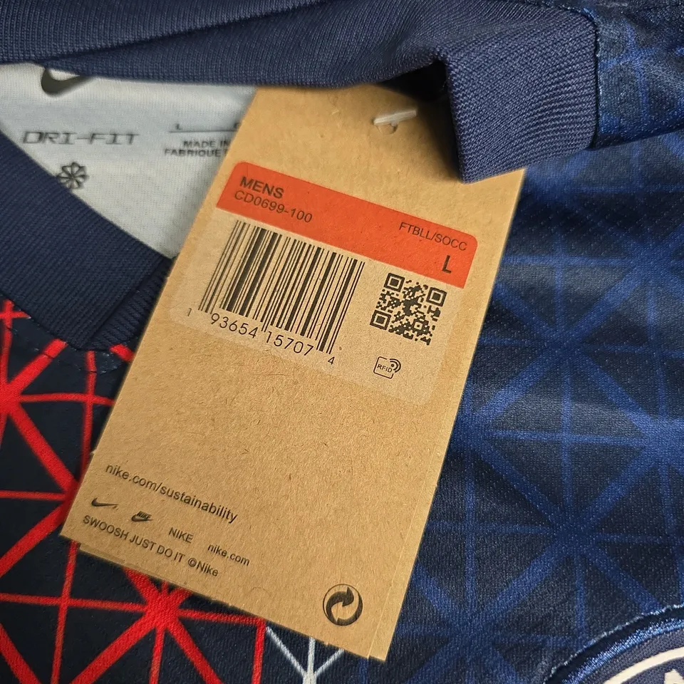 UK SIZE L NIKE PARIS SAINT-GERMAIN FOOTBALL JERSEY – MEN'S, PARIS LOS ANGELES DESIGN