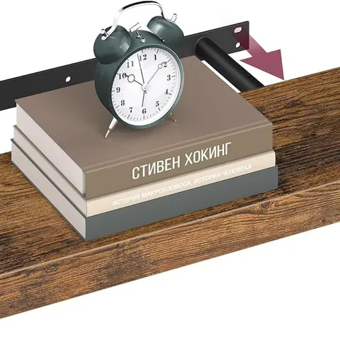 BOXED VASAGLE FLOATING WALL SHELF 20×60×3.8 CM - RUSTIC BROWN