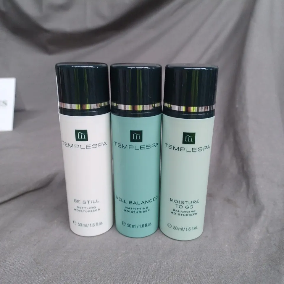 LOT OF 3 TEMPLESPA MOISTURISERS 50ML