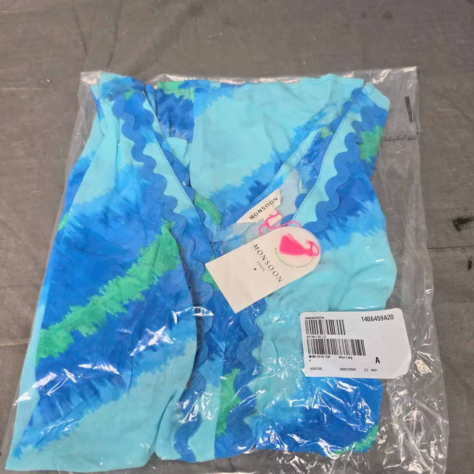 MONSOON ZIFIA TOP IN BLUE - L