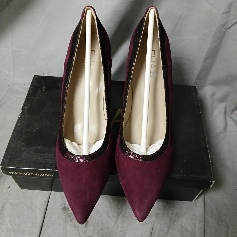 ELIA.B LONDON DIANA PURPLE SUEDE HIGH HEEL PUMPS – UK 6 (EU 39)