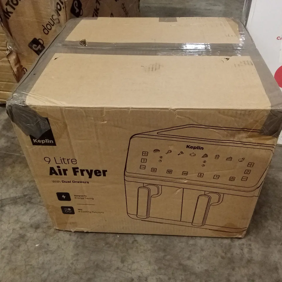 BOXED KEPLIN 9 LITRE DUAL DRAWER AIR FRYER