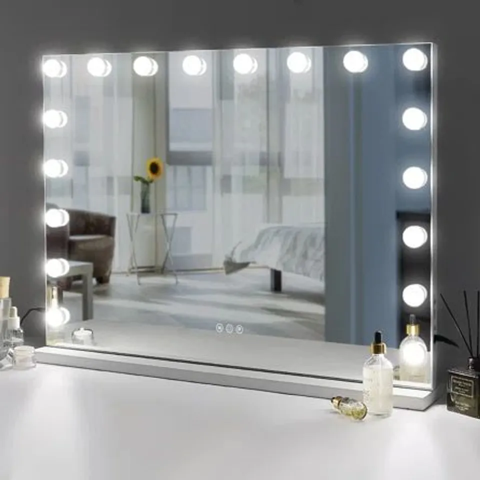 BOXED RECTANGLE LED METAL HOLLYWOOD MIRROR (1 BOX)