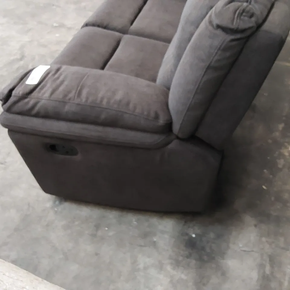 DESIGNER ALBION MANUAL RECLINER 2 SEATER SOFA GREY FABRIC