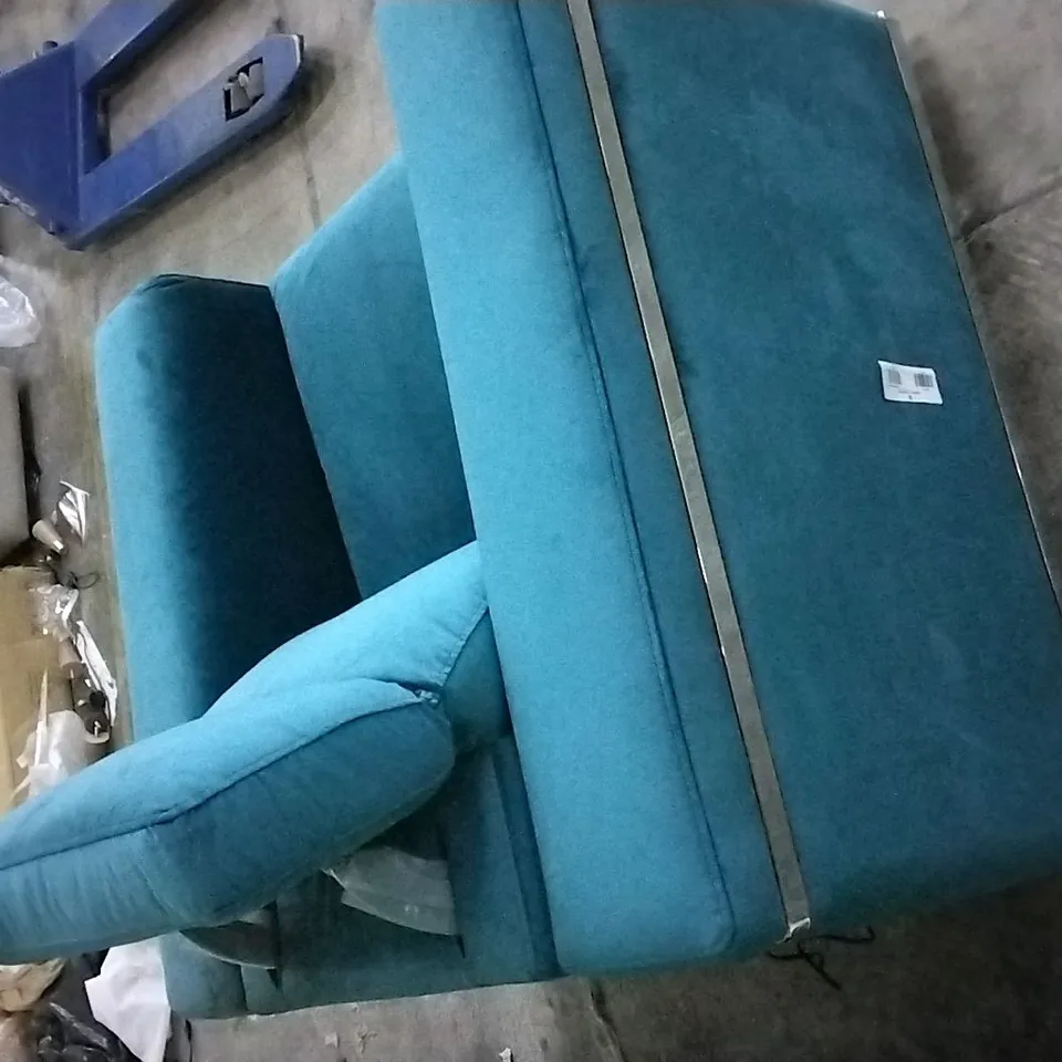 QUALITY DESIGNER TEAL PLUSH VELVET ELECTRIC RECLINER ARMCHAIR