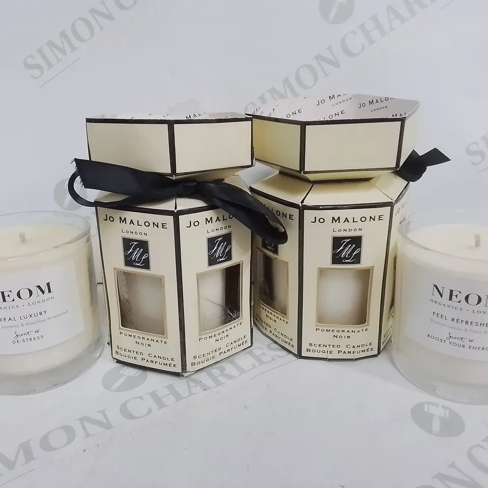 LOT OF 4 ASSORTED AS NEW CANDLES INCLUDES JO MALONE AND NEOM