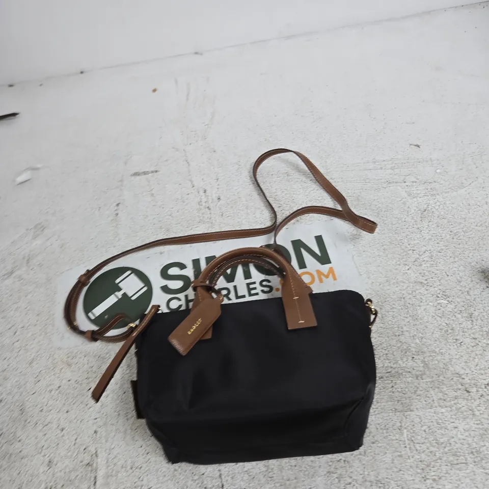 RADLEY BLACK SHOULDER BAG WITH BROWN LEATHER TRIM
