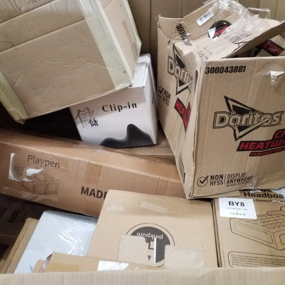 PALLET CONTAINING ASSORTED PRODUCTS INCLUDING PLAYPEN, CABINETS, HEATED THROWS & AQUARIUM LIGHTS
