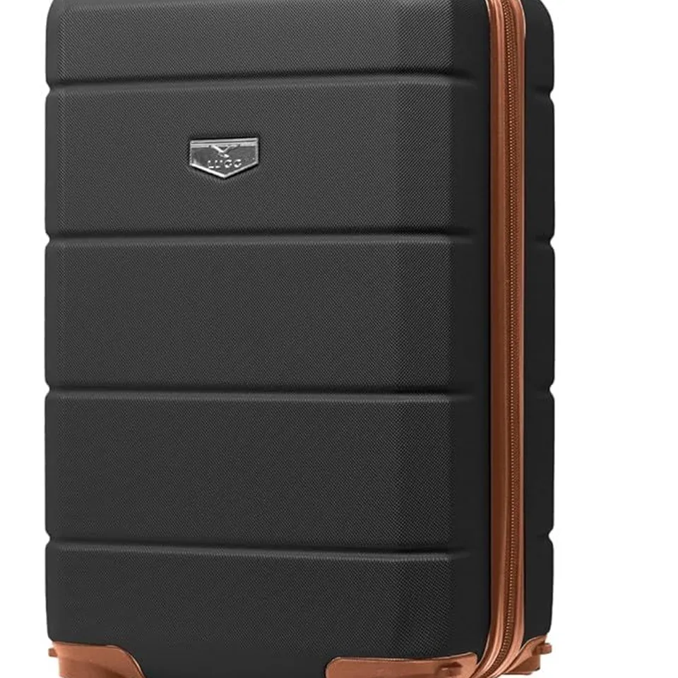 BOXED LUGG 40-INCH JETSET TRAVEL CABIN BAG - BLACK WITH BROWN (1 BOX)