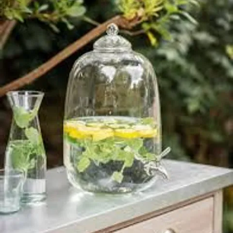 BOXED SUNHILL DRINK DISPENSER CLEAR GLASS