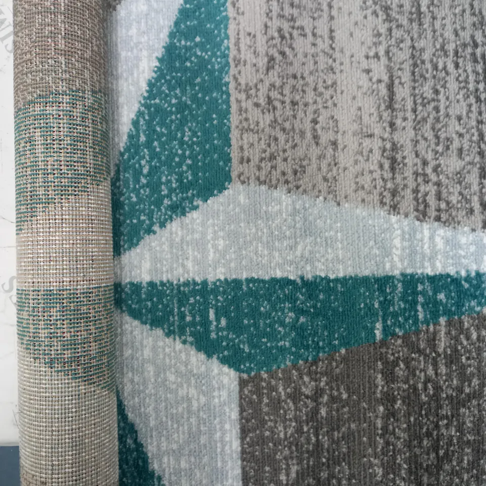 AYYILDIZ STAR PLUS TURKIS GREY TURQUOISE AREA RUG 80 X 150CM