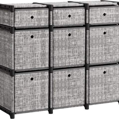 BOXED SONGMICS 9-CUBE DRAWER ORGANISER, STORAGE UNIT WITH 9 STORAGE BOXES