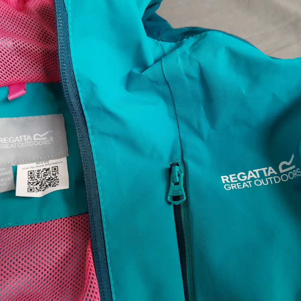 REGATTA KIDS HOODED ZIP THROUGH COAT - 9/10 YRS