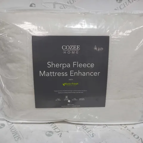 COZEE HOME SHERPA FLEECE MATTRESS ENHANCER WITH MICRO-FRESH DOUBLE