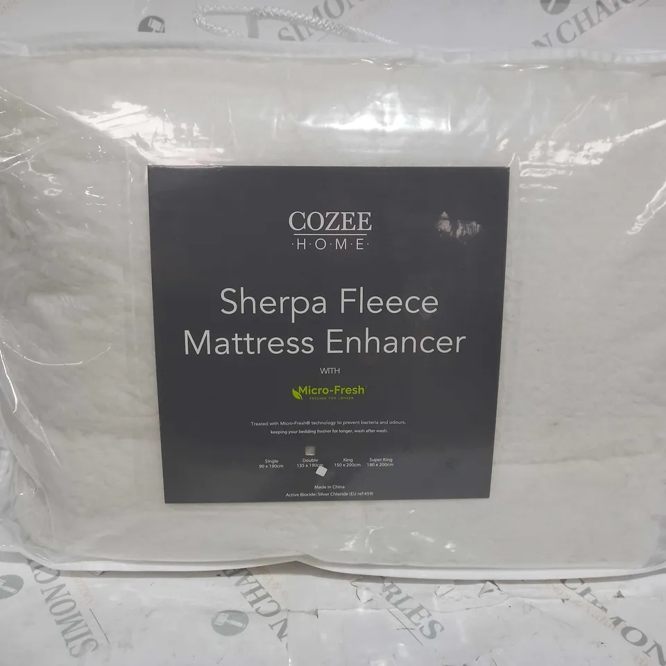 COZEE HOME SHERPA FLEECE MATTRESS ENHANCER WITH MICRO-FRESH DOUBLE