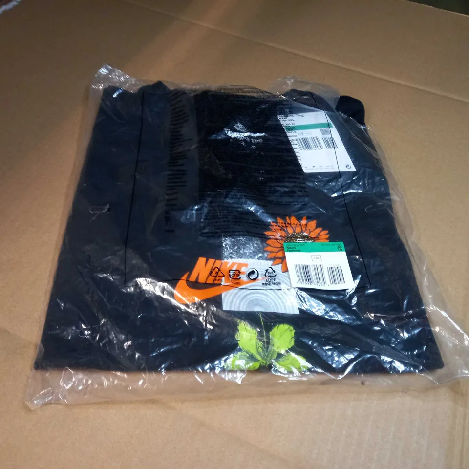 NIKE BLACK/FLORAL LOGO MENS CREW NECK TEE - XL