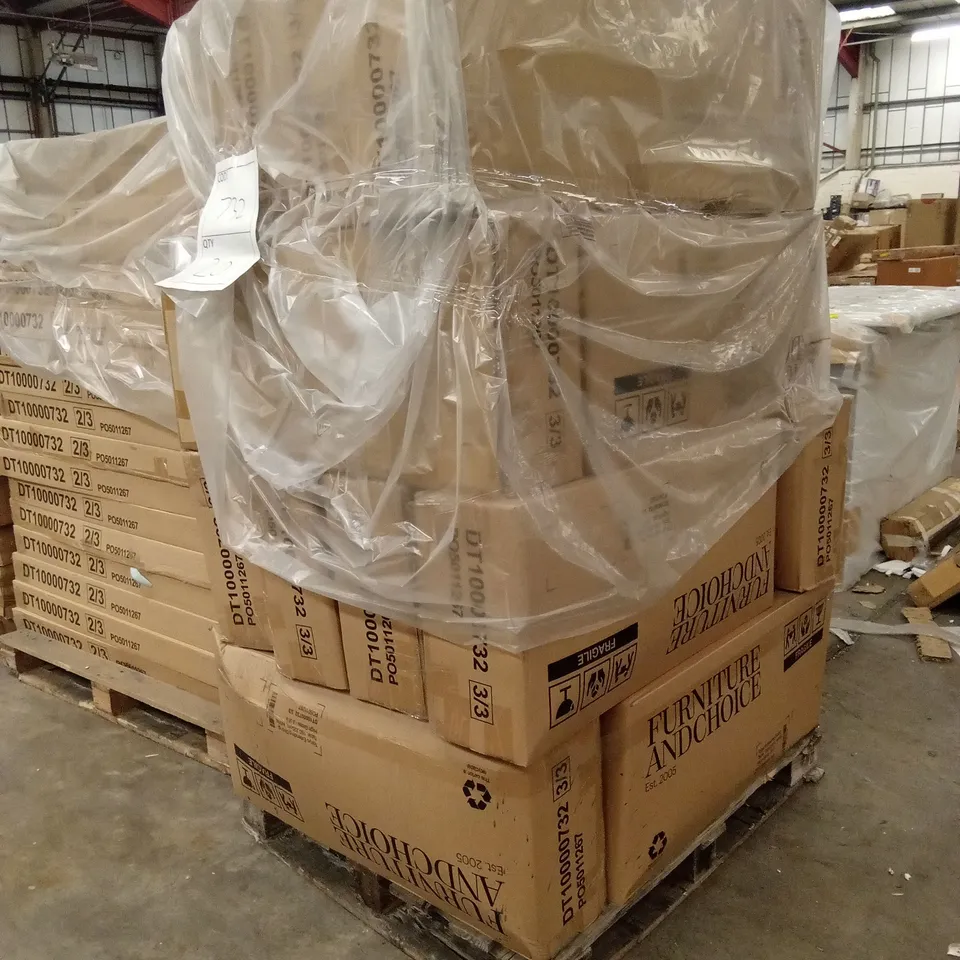PALLET OF ASSORTED INCOMPLETE DESIGNER FURNITURE PARTS AND PIECES 