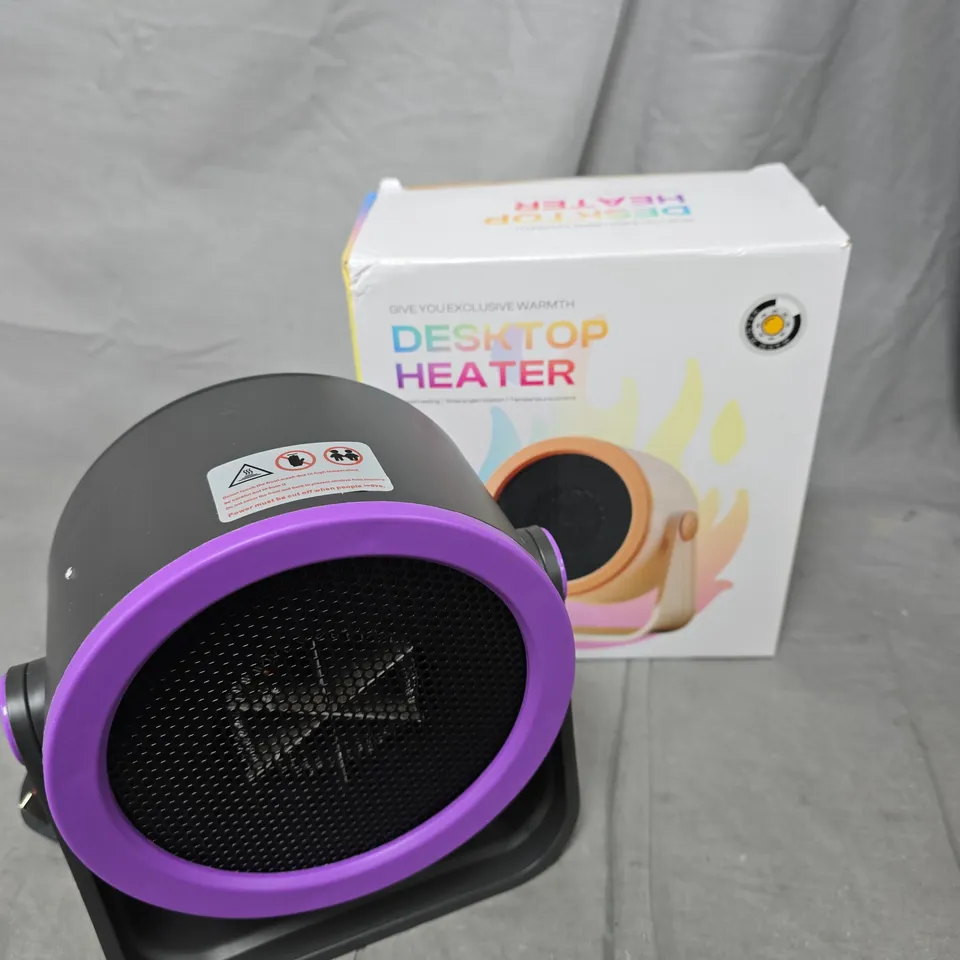BOXED PLUG IN DESKTOP HEATER 